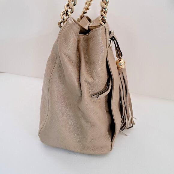 Valentino by Mario Valentino Luisa 2 Sauvage Leather Tote Bag in Taupe / Beige - Picture 7 of 12